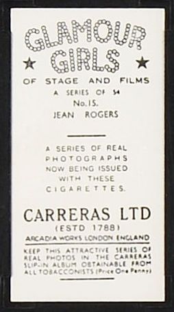 1939 Carreras Glamour Girls of Stage and Films Small